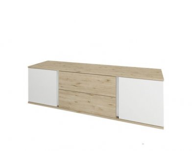 TV stolek Laura 2D2S/150, dub/bílá